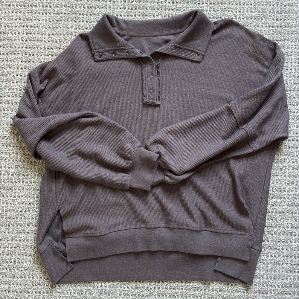 Brown Long Sleeve Polo Shirt